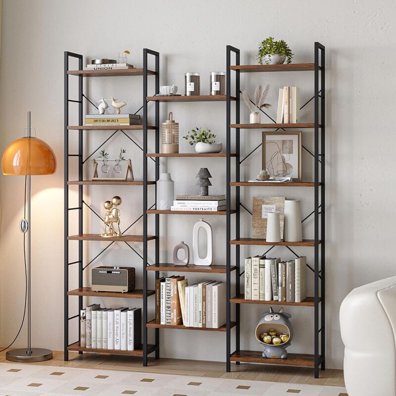 foto del prodotto libreria in legno massello a 4 livelli, ripiano portaoggetti