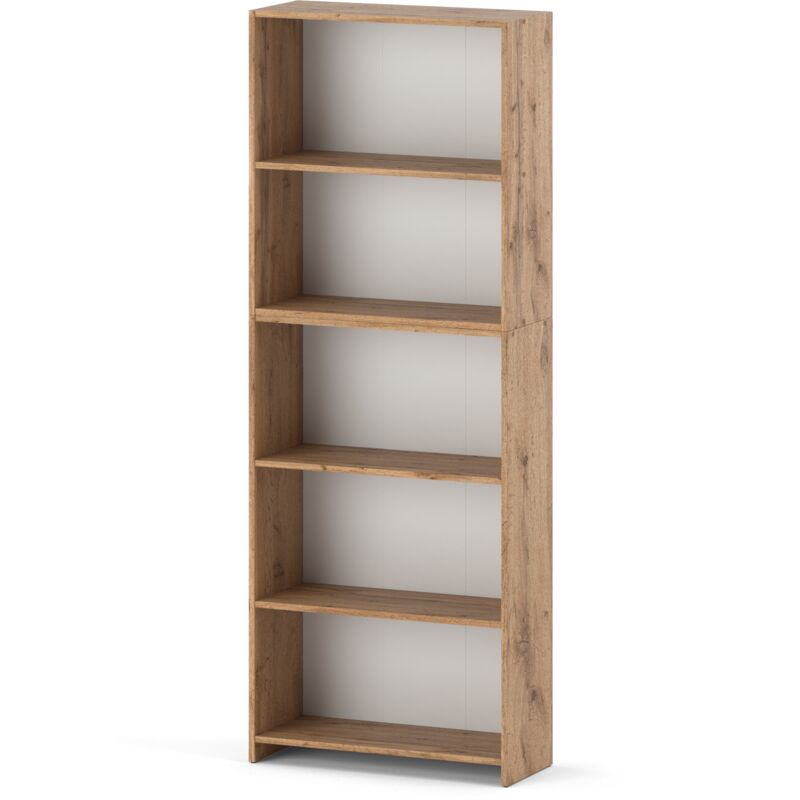 foto del prodotto libreria in rovere wotan 70 cm 5 ripiani raccoglitori toys loft in legno