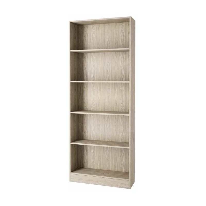 foto del prodotto libreria larga con 4 ripiani tinta quercia - 79x26.7x204 cm