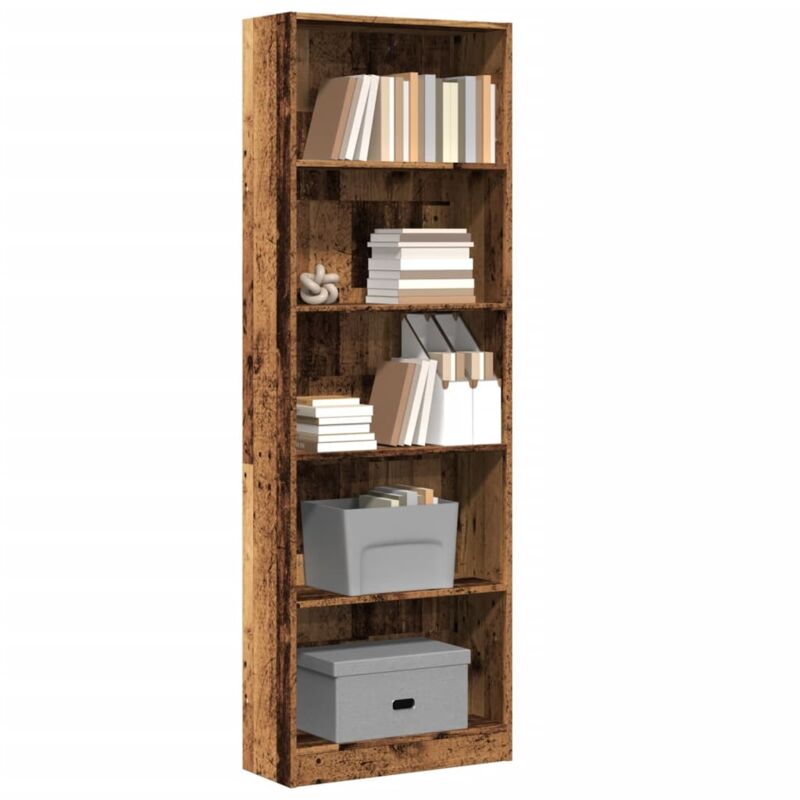 foto del prodotto libreria legno antico 60x24x176 cm in legno multistrato vidaxl