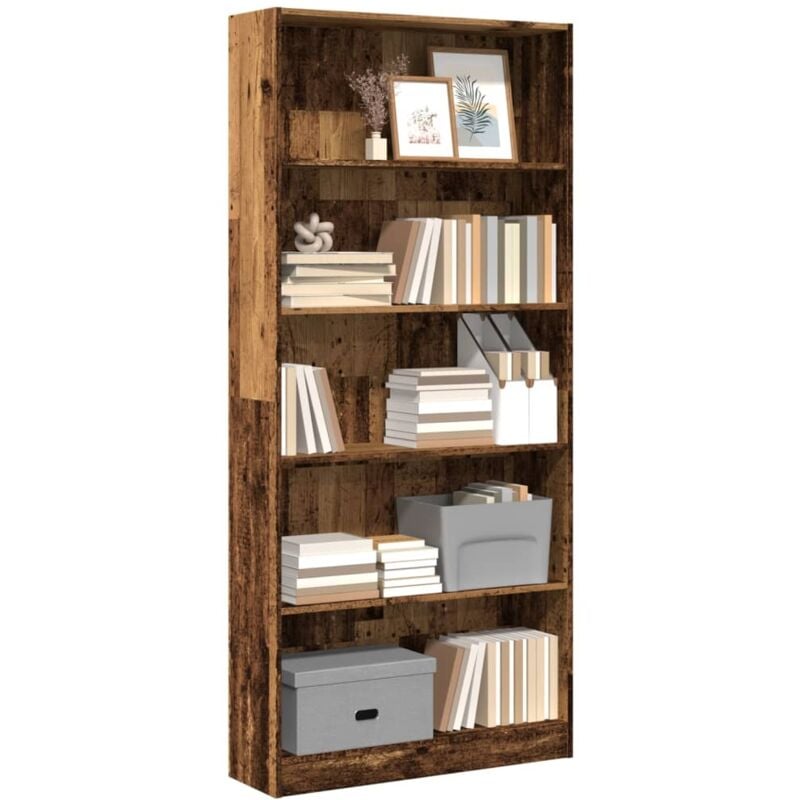 foto del prodotto libreria legno antico 80x24x176 cm in legno multistrato vidaxl