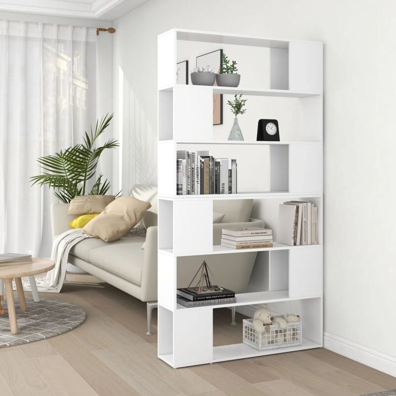 foto del prodotto libreria,libreria divisoria,scaffale divisorio bianco 100x24x188 cm bn12682