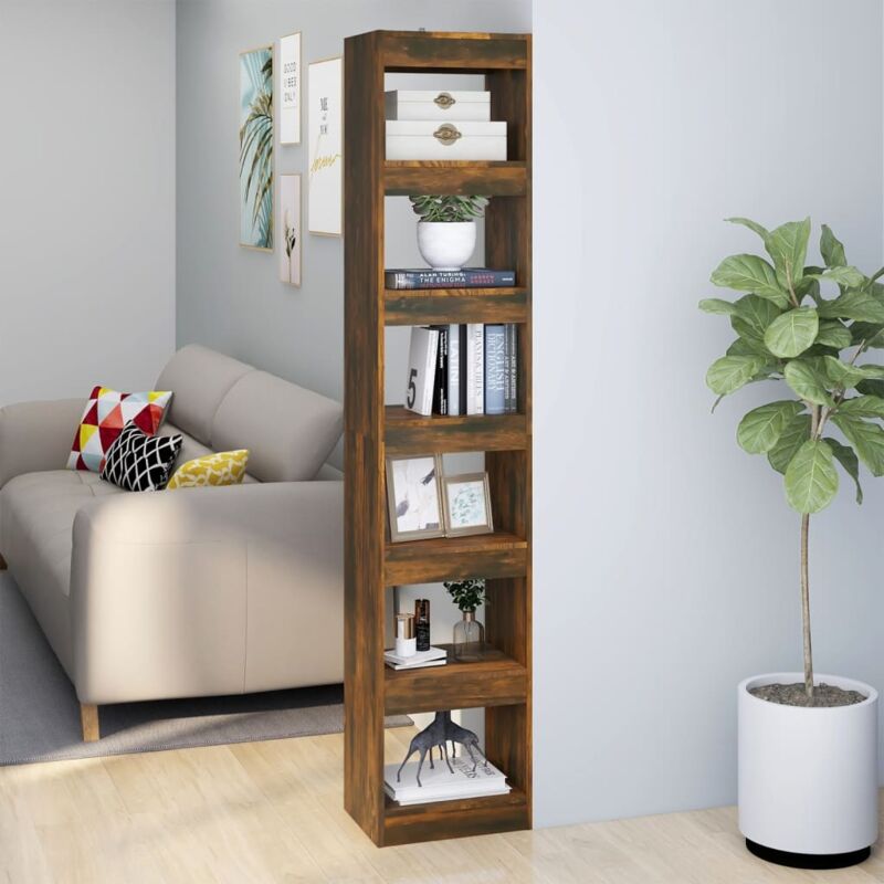 foto del prodotto libreria,libreria divisoria,scaffale divisorio rovere fumo 40x30x198 cm bn66977