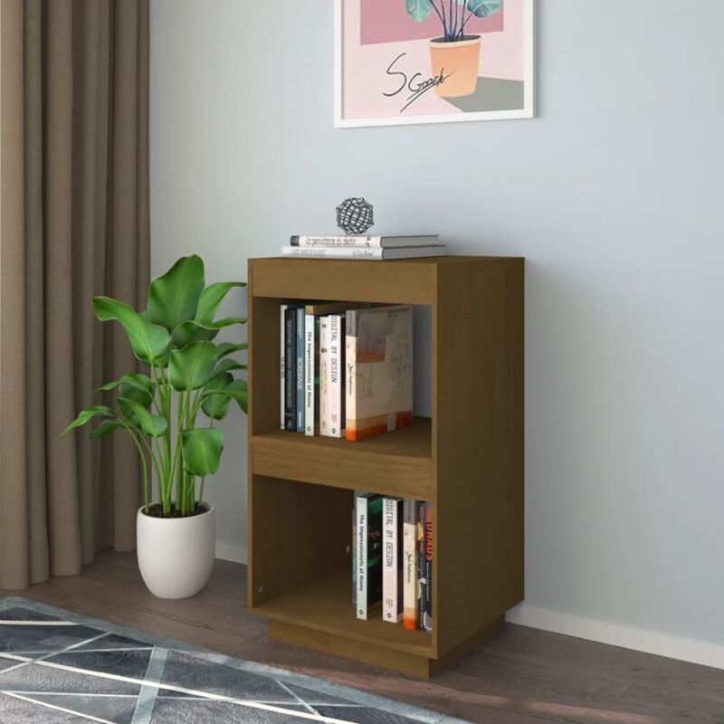 foto del prodotto libreria marrone ambra 40x35x71 cm in legno massello di pino vidaxl