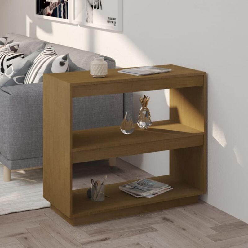 foto del prodotto libreria marrone ambra 80x35x71 cm in legno massello di pino vidaxl