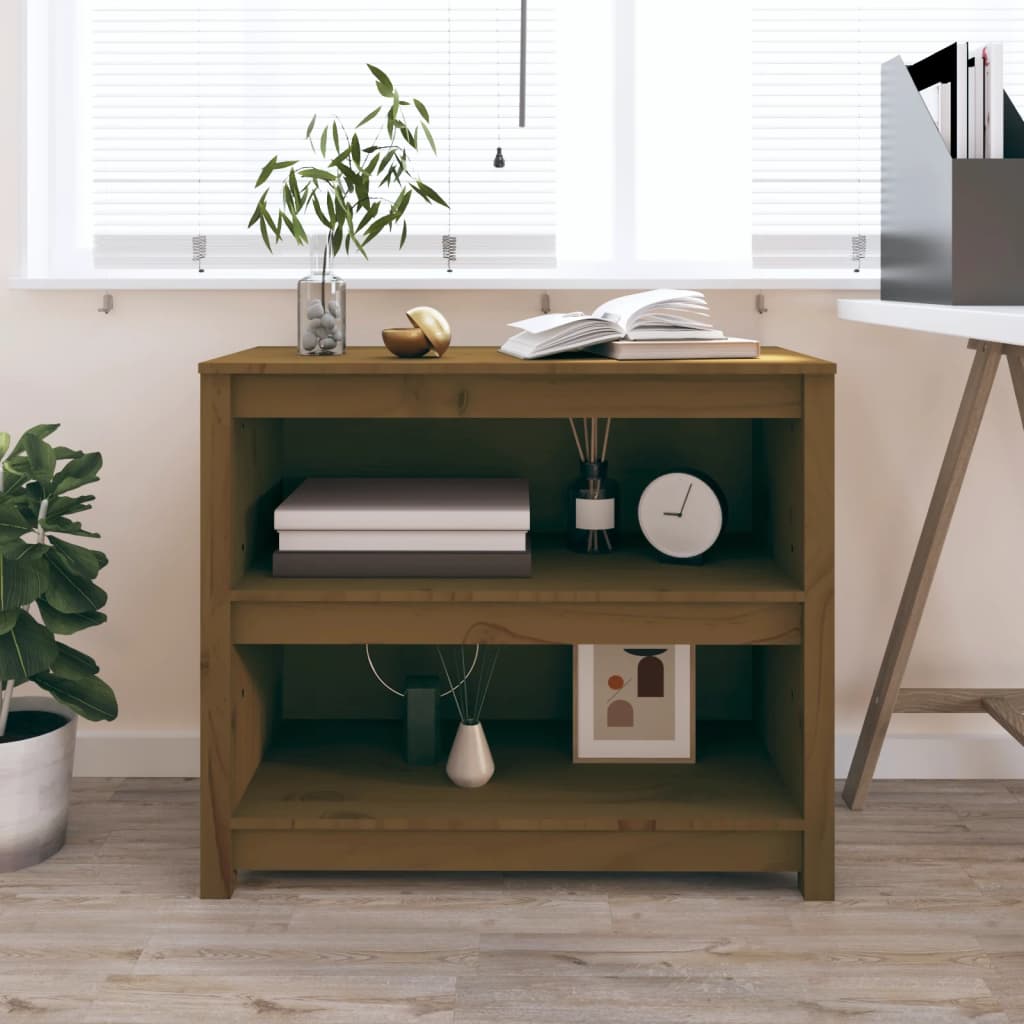 foto del prodotto libreria marrone miele 80x35x68 cm in legno massello di pino
