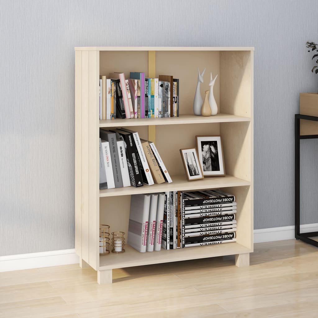 foto del prodotto libreria marrone miele 85x35x112 cm in legno massello di pino