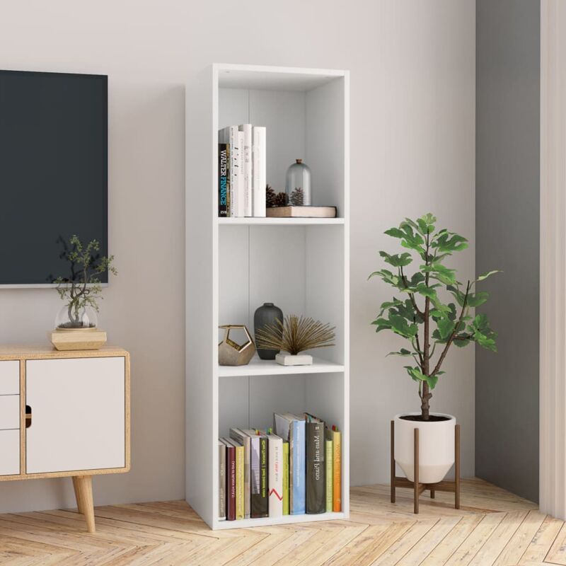 foto del prodotto libreria mobile tv bianco 36x30x114 cm in legno multistrato vidaxl