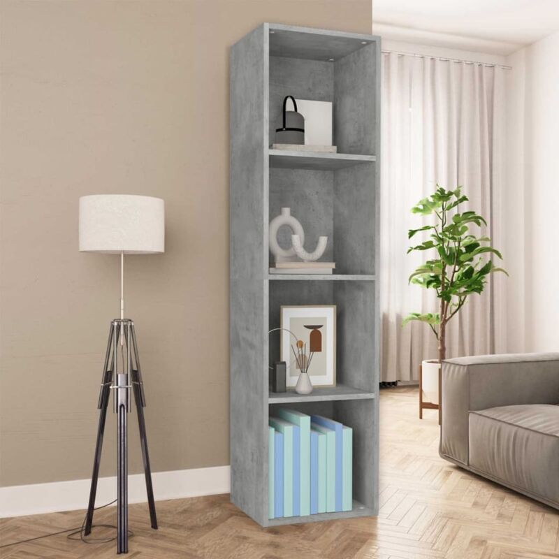 foto del prodotto libreria mobile tv grigio cemento 36x30x143 cm in multistrato vidaxl