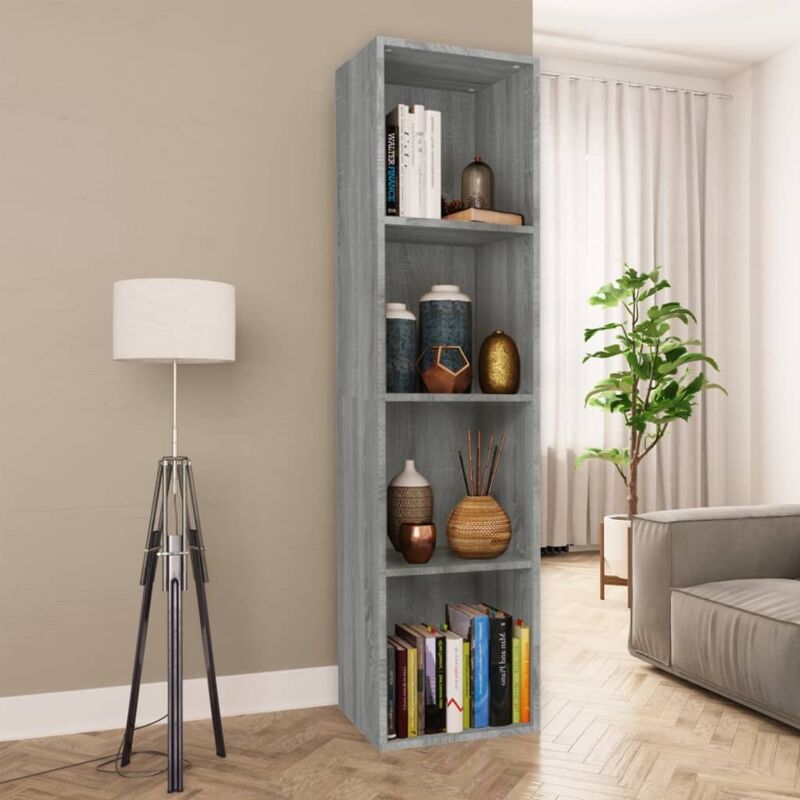 foto del prodotto libreria mobile tv grigio sonoma 36x30x143 cm legno multistrato cod mxl 17855