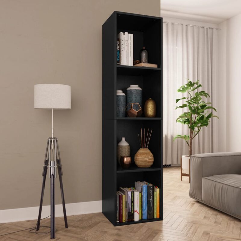 foto del prodotto libreria mobile tv nero 36x30x143 cm in legno multistrato vidaxl
