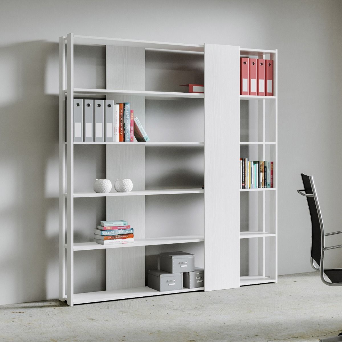 foto del prodotto libreria moderna 5 ripiani 178x36x204 cm in nobilitato bianco