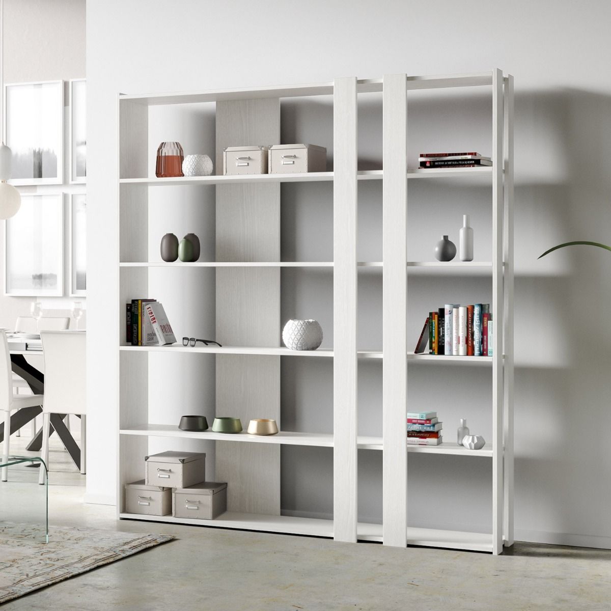 foto del prodotto libreria moderna 5 ripiani 178x36x204 cm in nobilitato bianco