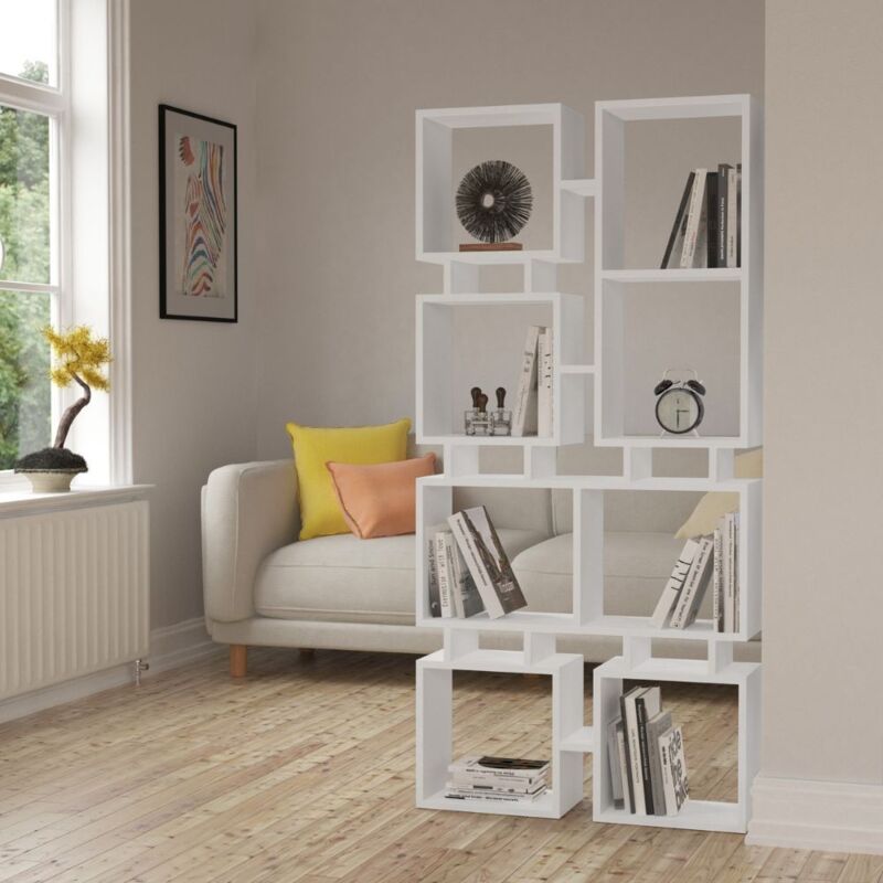 foto del prodotto libreria moderna 79x166,5 cm in mdf rail bianco
