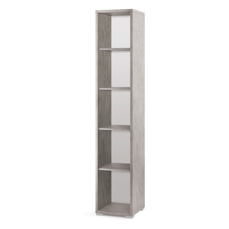 foto del prodotto libreria moderna alta in legno beton cemento quattro ripiani 39x41x h199 cm