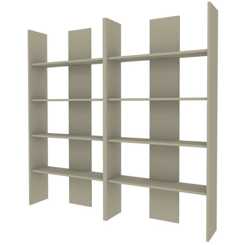 foto del prodotto libreria moderna per cameretta e soggiorno - design versatile, resistente e facile da montare - ecru cappuccino