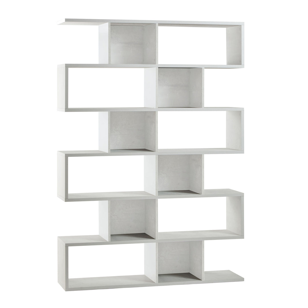 foto del prodotto libreria modulare 6 piani 150x37x215h cm in kit colore ossido bianco