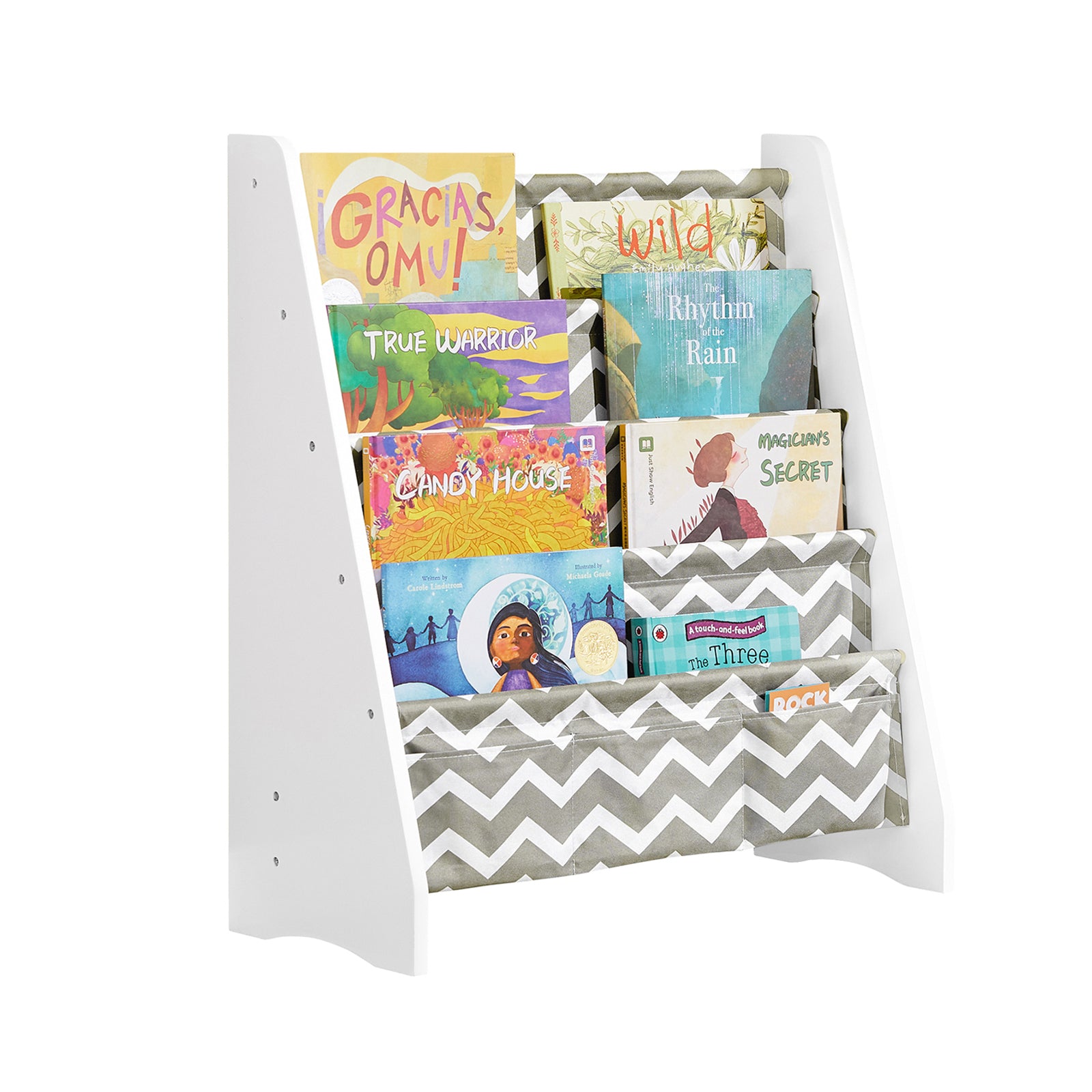 foto del prodotto libreria montessoriana per bambini scaffale a 4 livelli portariviste libreria bambini kmb50 hg