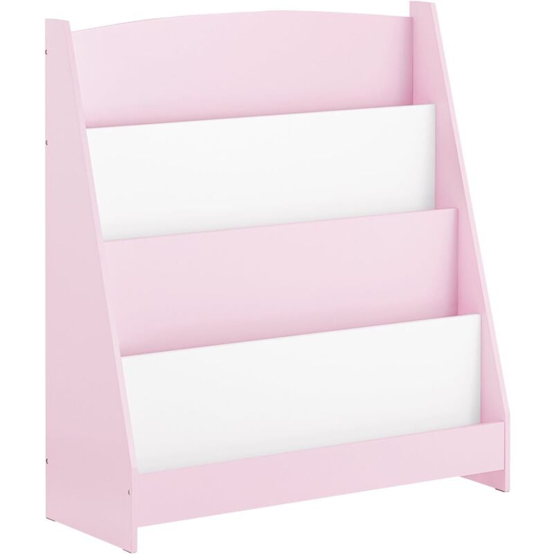 foto del prodotto libreria montessoriana per bambini scaffale portagiochi portariviste libreria bambini rosa 80x30x88cm kmb32 p sobuy
