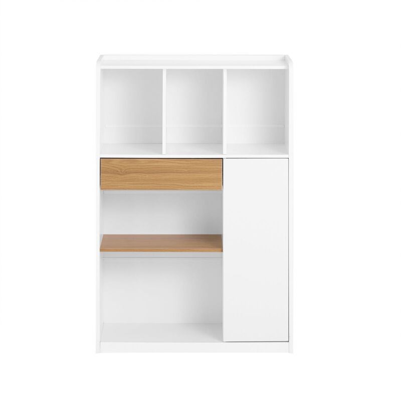 foto del prodotto libreria multiuso con 5 cubi portaoggetti, scaffale salvaspazio l72p30a110cm str11 wn sobuy