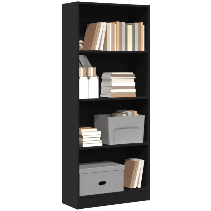 foto del prodotto libreria nera 60x24x143 cm in legno multistrato vidaxl
