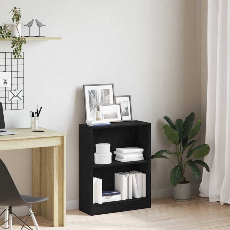 foto del prodotto libreria nera 60x24x76 cm in legno ingegnerizzato vidaxl