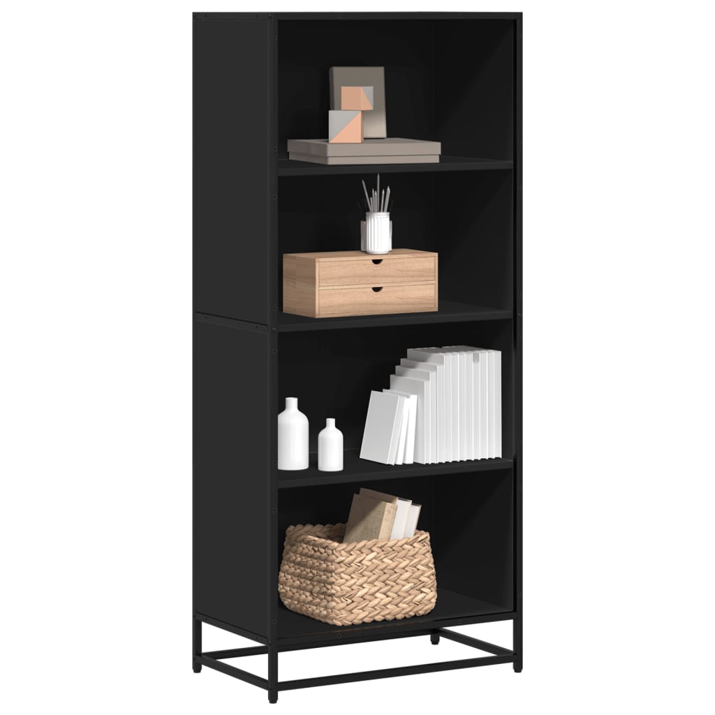 foto del prodotto libreria nera 60x35x139 cm in truciolato