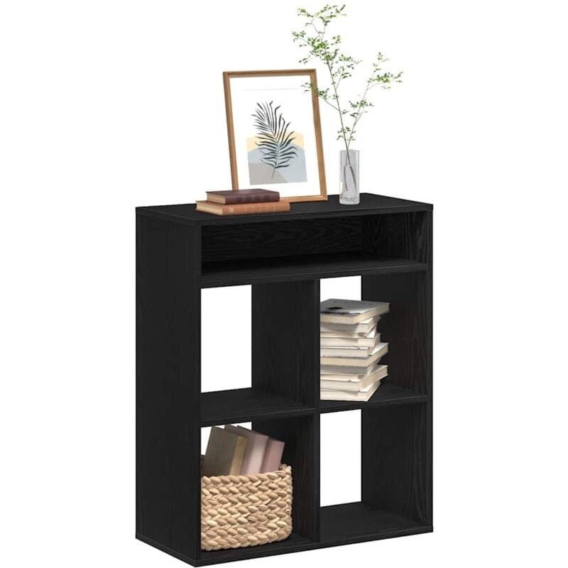 foto del prodotto libreria nera 66x31x80 cm in legno multistrato vidaxl