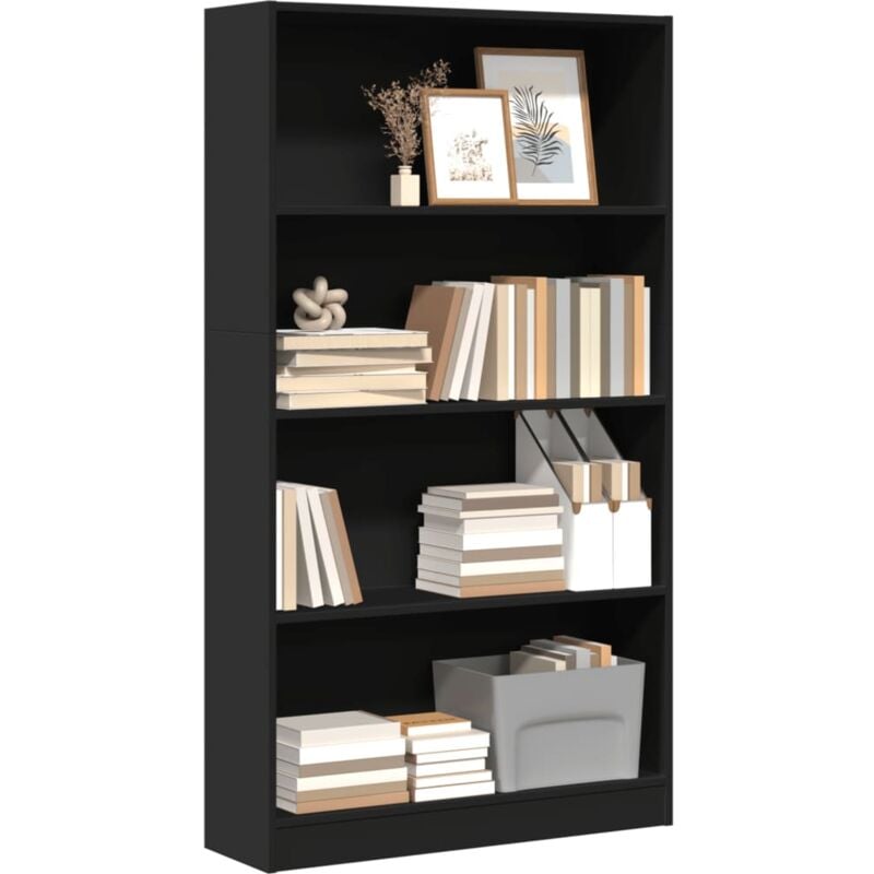 foto del prodotto libreria nera 80x24x143 cm in legno multistrato vidaxl