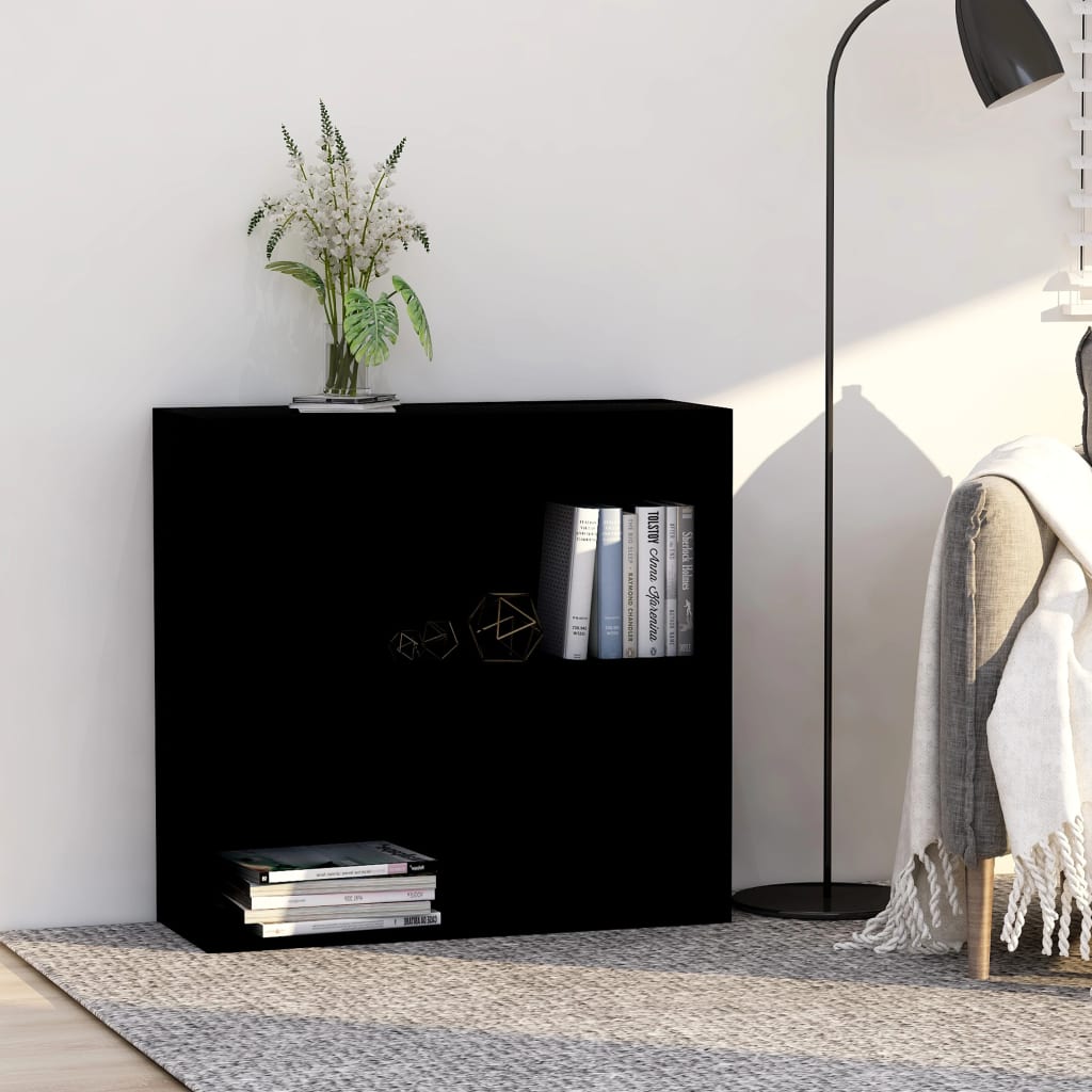 foto del prodotto libreria nera 80x30x76,5 cm in legno multistrato