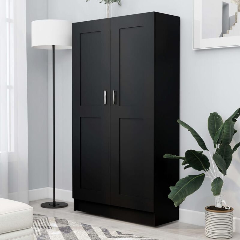 foto del prodotto libreria nera 82,5x30,5x150 cm in legno multistrato vidaxl