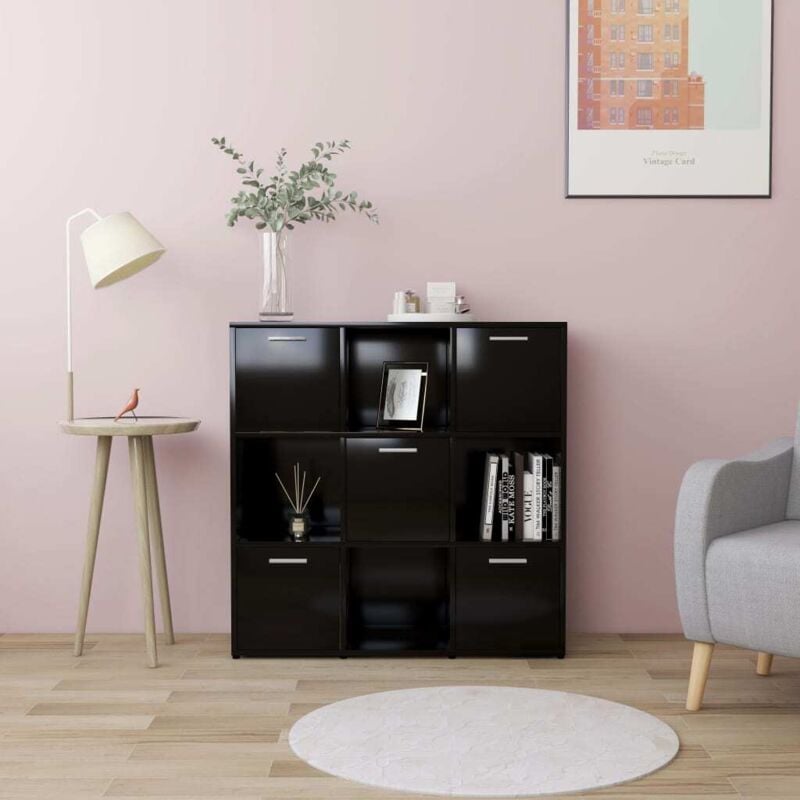foto del prodotto libreria nera 90x30x90 cm in legno multistrato vidaxl