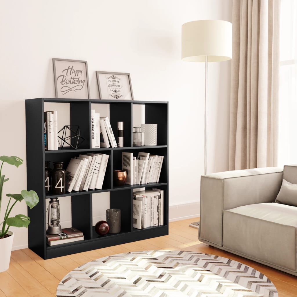 foto del prodotto libreria nera 97,5x29,5x100 cm in truciolato cod mxl 20673