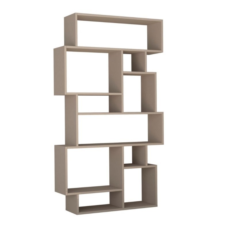 foto del prodotto libreria orizzontale bifacciale tortora karmato 96x25,5xh.168,5 cm cm karmatotortora mkt02131507 