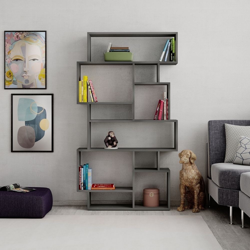 foto del prodotto libreria orizzontale karmato bifacciale cemento