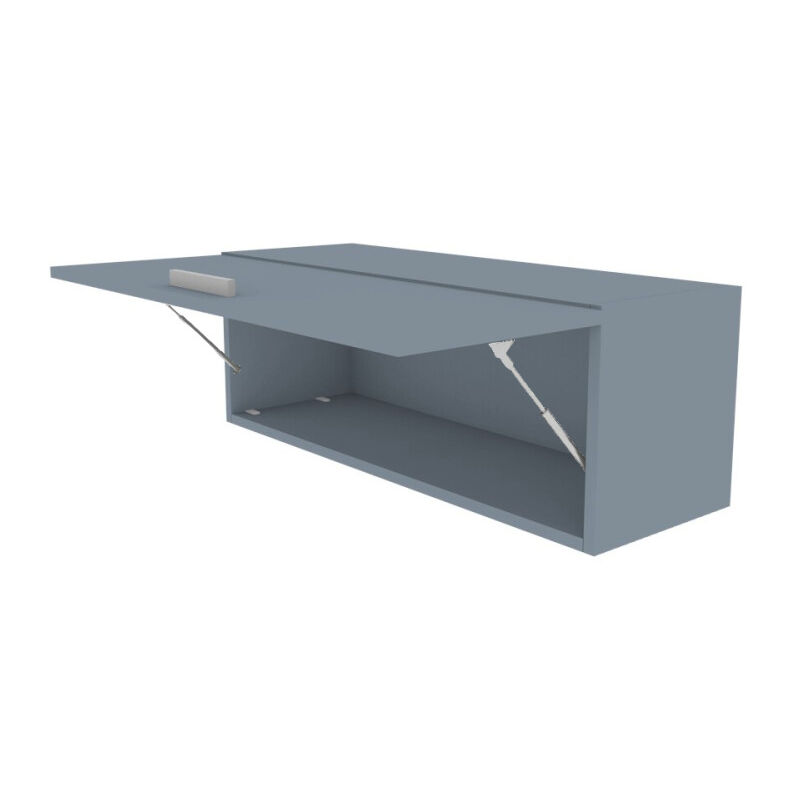 foto del prodotto libreria pensile moderna con anta a ribalta, l 90 cm - montaggio rapido - avio/marina