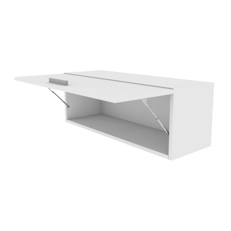foto del prodotto libreria pensile moderna con anta a ribalta, l 90 cm - montaggio rapido - bianco