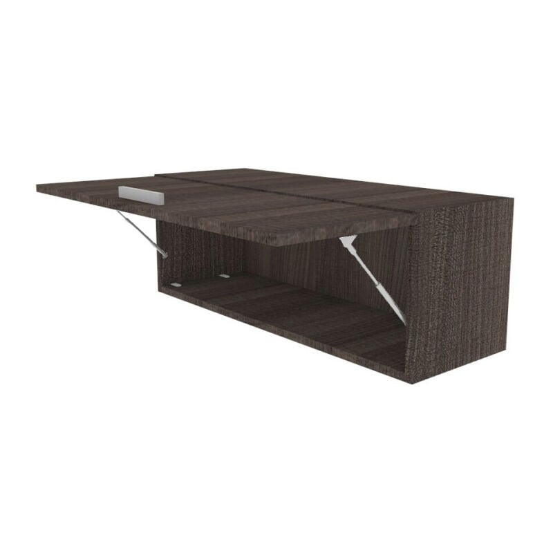 foto del prodotto libreria pensile moderna con anta a ribalta, l 90 cm - montaggio rapido - olmo jerez scuro