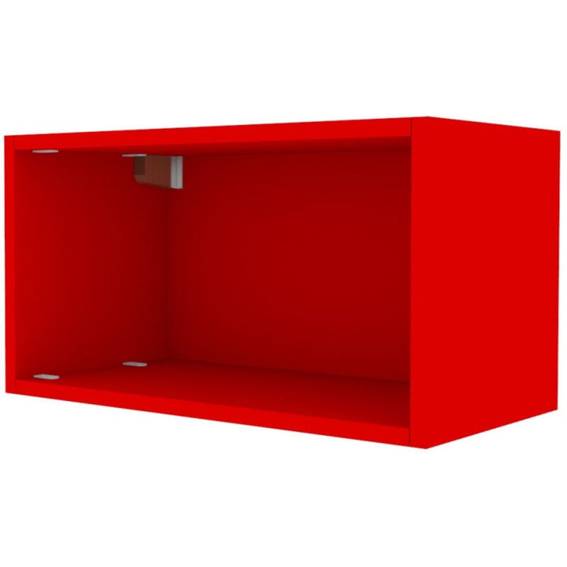 foto del prodotto libreria pensile moderna con montaggio rapido rosso