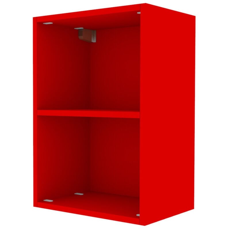 foto del prodotto libreria pensile moderna con schienale montaggio rapido cabineo rosso