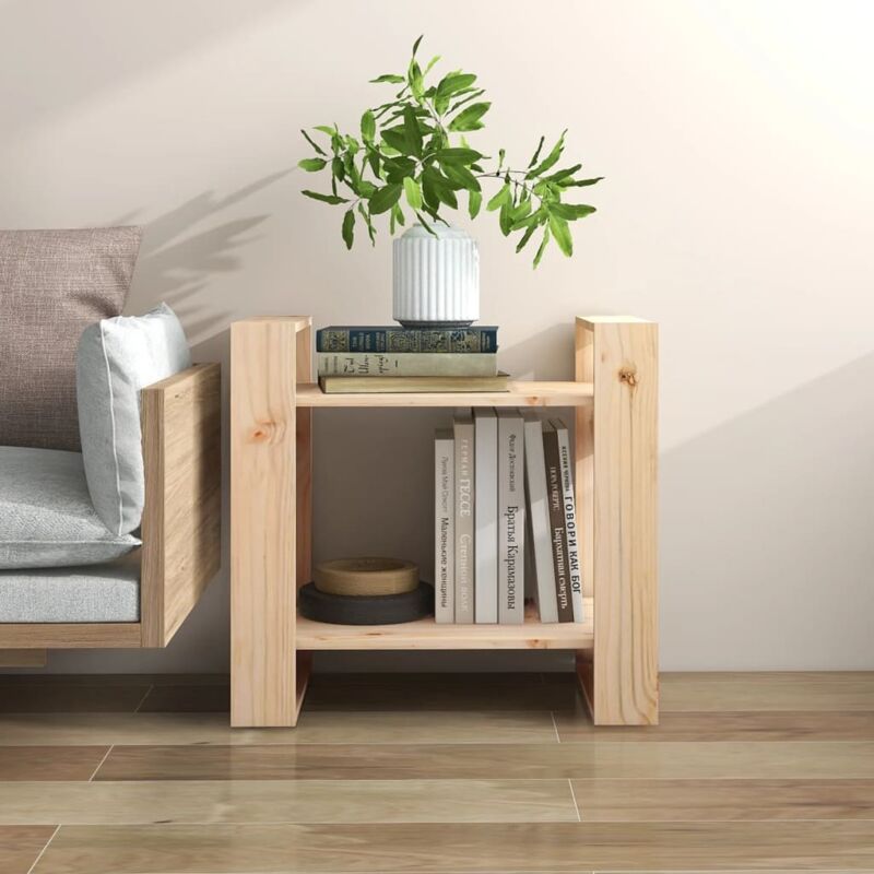 foto del prodotto libreria per salotto o studio design elegante con 2 ripiani vari colori colore marrone chiaro