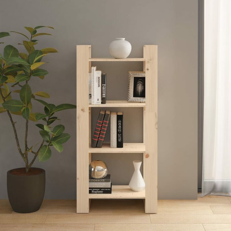 foto del prodotto libreria per salotto o studio design elegante con 4 ripiani vari colori colore marrone chiaro