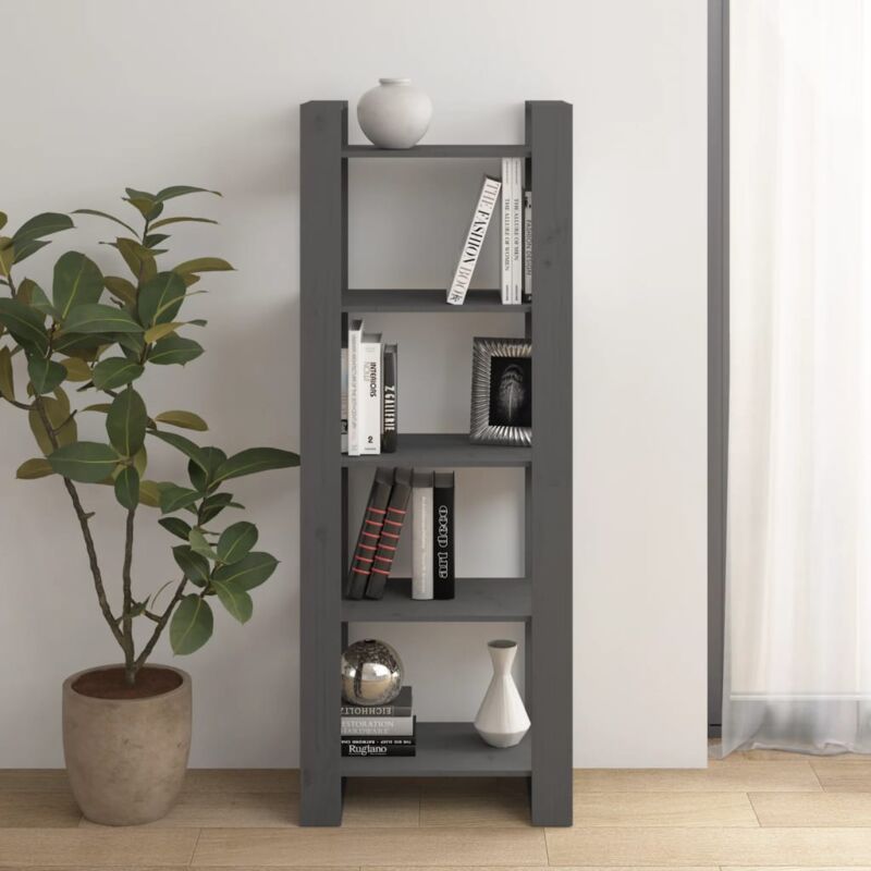 foto del prodotto libreria per salotto o studio design elegante con 5 ripiani vari colori colore grigio