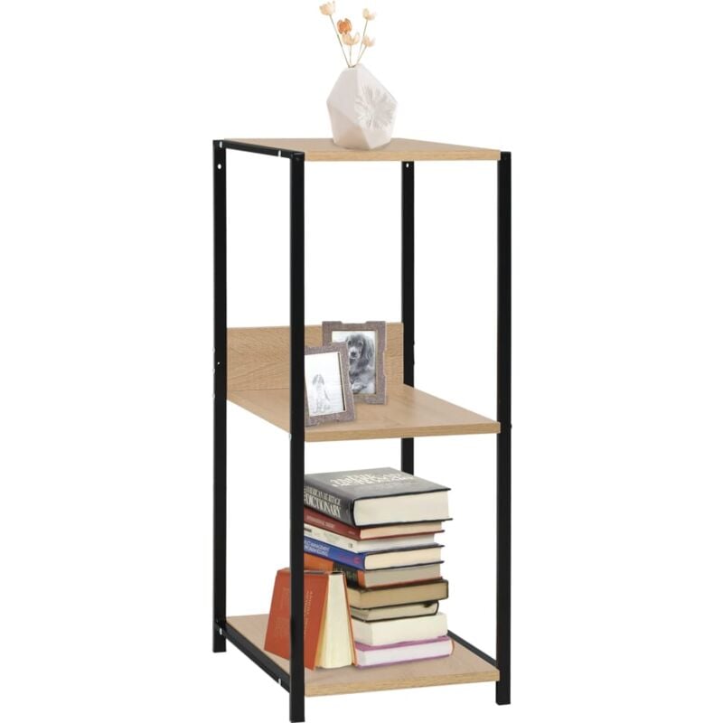 foto del prodotto libreria piccola dritta nera rovere 33,5x39,6x79,7 multistrato vidaxl