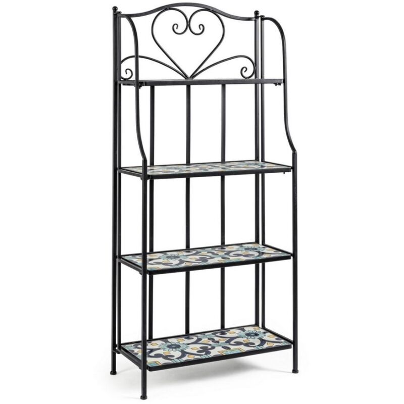 foto del prodotto libreria pieghevole positano 4 piani in metallo stile country cm 57x28x133h