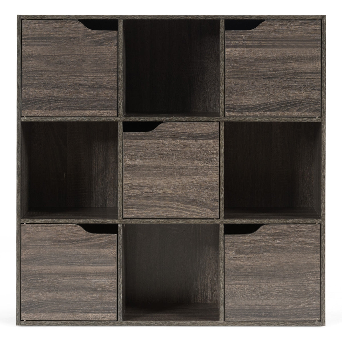foto del prodotto libreria portaoggetti con 5 cubi portaoggetti con ante 90 x 29 x 90 cm grigio 20 0005589