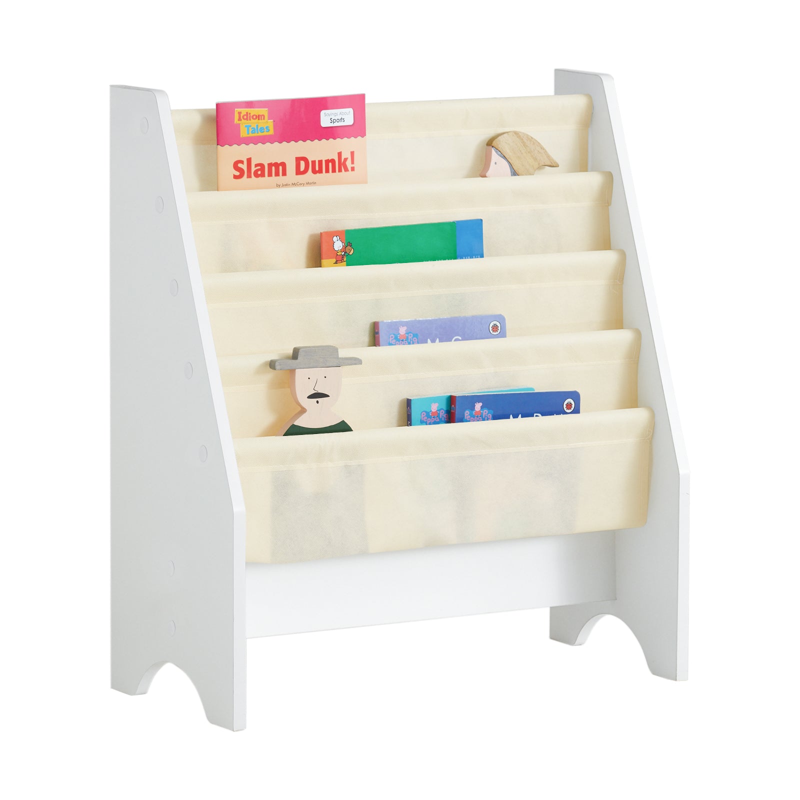 foto del prodotto libreria,portariviste a terra, scaffale per riviste, 4 scomparti, 62x30x71cm frg225 w