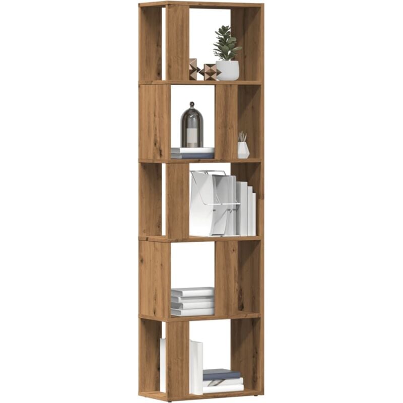 foto del prodotto libreria rovere artigianale 45x24x159 cm legno multistrato vidaxl
