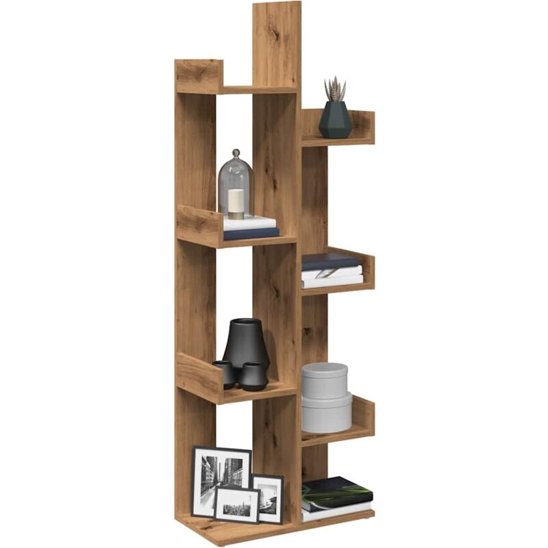 foto del prodotto libreria rovere artigianale 48x25,5x140 cm legno multistrato vidaxl