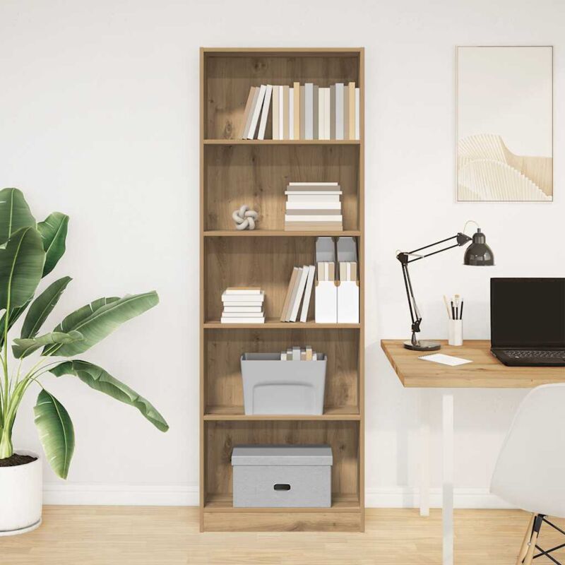 foto del prodotto libreria rovere artigianale 60x24x176 cm in legno multistrato vidaxl